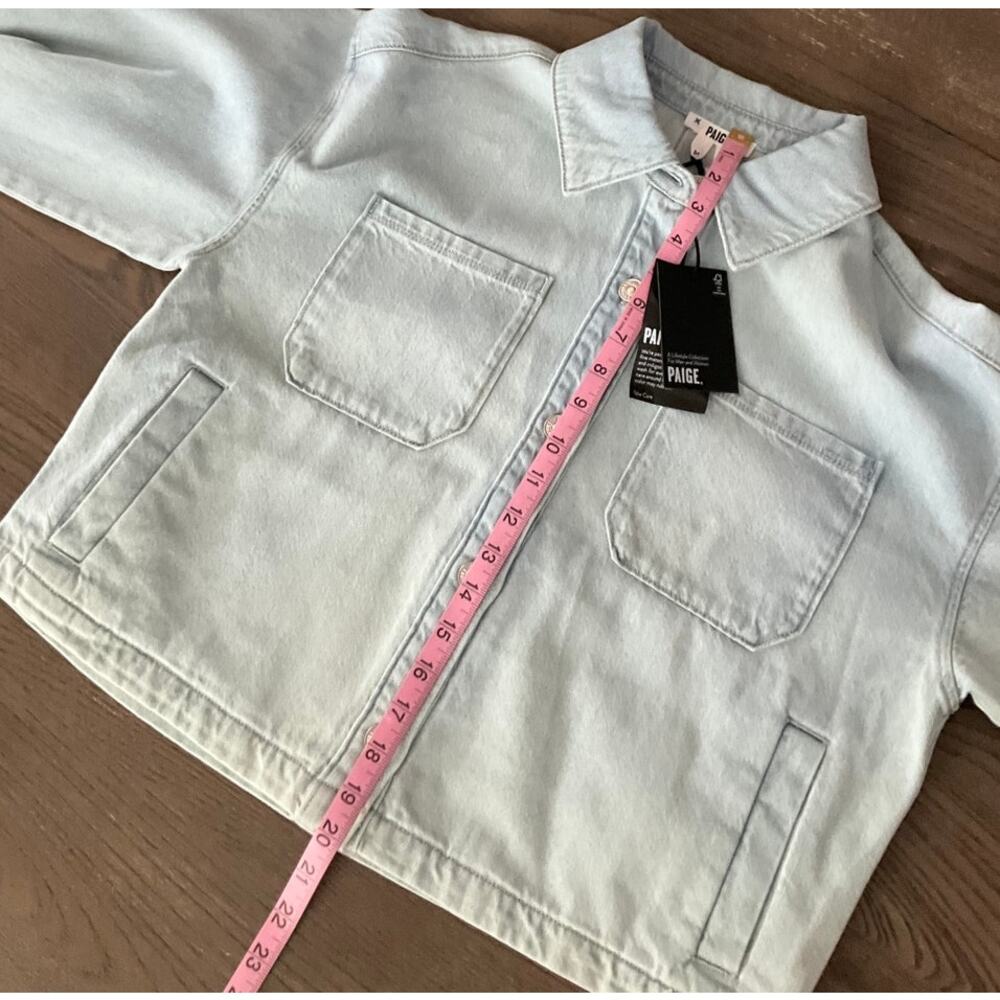Paige Women's Denim Cropped Jacket Conner Shacket Beaumont Size Medium NWT - Picture 12 of 13